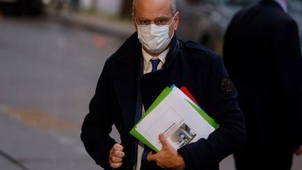 Le ministre de l'Education nationale, Jean-Michel Blanquer, à Paris, le 27 octobre 2020. (LUDOVIC MARIN / AFP)