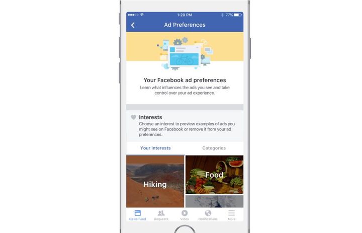 Les nouvelles options de contrôle des publicités annoncées par Facebook, le 9 août 2016. (FACEBOOK)