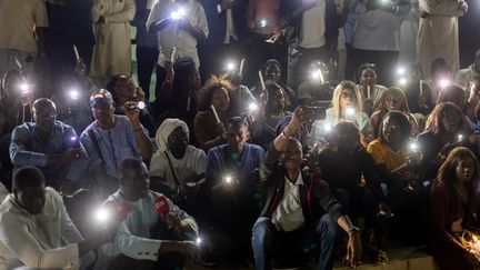 Journalists demonstrate for press freedom in Dakar, Senegal, February 12, 2024. (JEROME FAVRE / EPA / MAXPP)