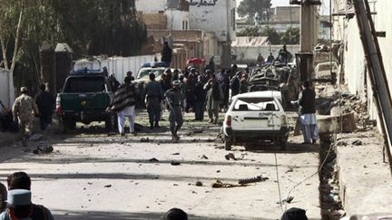 Une rue de Kandahar après une explosion (archives) (AFP PHOTO / NASRAT SHUIB)