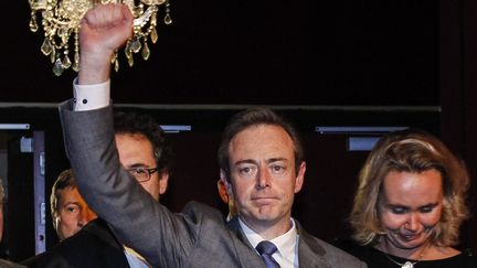 Bart De Wever, chef de la Nouvelle alliance flamande (N-VA), le parti ind&eacute;pendantiste flamand, vainqueur des &eacute;lections municipales, le 14 octobre 2012 &agrave; Anvers (Belgique). (THIERRY ROGE / MAXPPP)