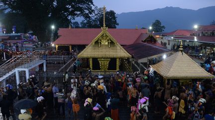 Le grand temple hindou d'Ayyappa à Sabarimala, dans l'Etat du Kerala (Inde), le 16 novembre 2018. (ARUN SANKAR / AFP)