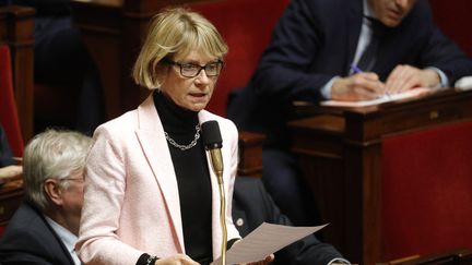 La députée Les Républicains&nbsp;Véronique Louwagie à l'Assemblée nationale, le 28 janvier 2020. (GEOFFROY VAN DER HASSELT / AFP)