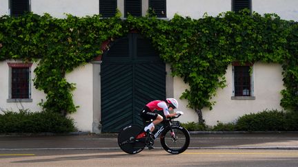 La Suissesse Muriel Furrer lors des championnats du monde de cyclisme sur route à Zurich, le 24 septembre 2024. (ZAC WILLIAMS/ SIPA)