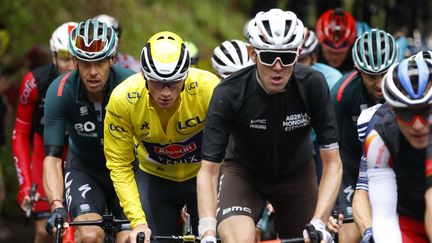 Le peloton du Tour de France dispute, samedi, la première étape alpestre de la 108e édition. (THOMAS SAMSON / AFP)