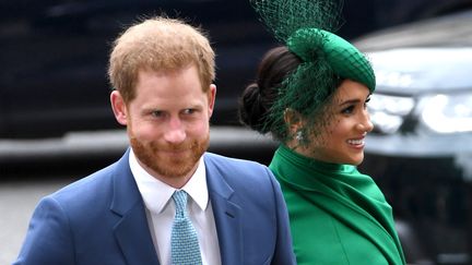 Le prince Harry et Meghan Markle, à Londres, le 9 mars 2020. (NEIL HALL / EPA)