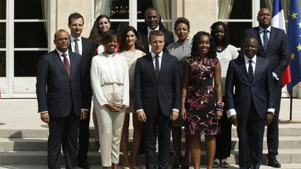 Le Conseil présidentiel pour l'Afrique a été présenté le 29 août 2017 à l'Elysée. (YOAN VALAT / POOL / AFP)