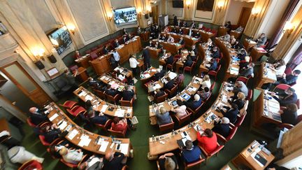 La séance d'installation du conseil départemental du Nord, à Lille, le 1er juillet 2021. (MAXPPP)