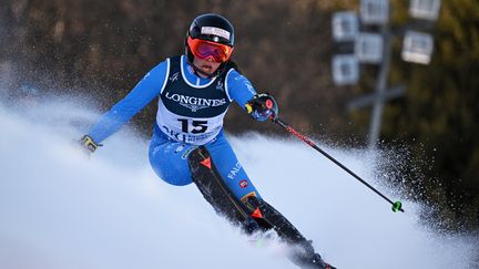 Federica Brignone a décroché le titre de championne du monde du combiné, lundi 6 février 2023 à Méribel. (LIONEL BONAVENTURE / AFP)