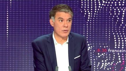 Le premier secrétaire du Parti socialiste, Olivier Faure, était l'invité du "8h30 franceinfo" le 25 novembre 2021. (FRANCEINFO / RADIOFRANCE)