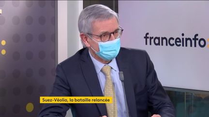 Philippe Varin, président de Suez, dans l'invité éco, sur franceinfo, le 8 février 2021. (FRANCEINFO / RADIOFRANCE)