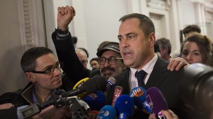 Rob Lawrie devant le tribunal de grande instance de Boulogne-sur-Mer (Pas-de-Calais), le 14 janvier 2016. (RICK FINDLER / EPA / MAXPPP)