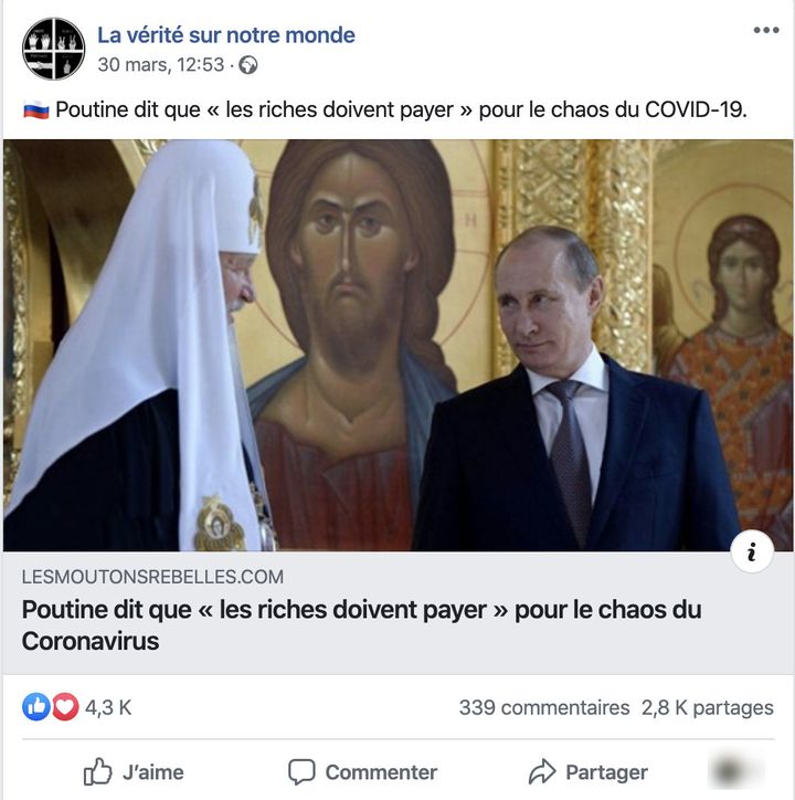 Non Vladimir Poutine N A Pas Dit Que Les Riches Doivent Payer Pour Le Coronavirus