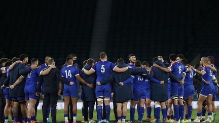 Le XV de France après son match face au anglais, le 13 mars 2021.  (ADRIAN DENNIS / AFP)