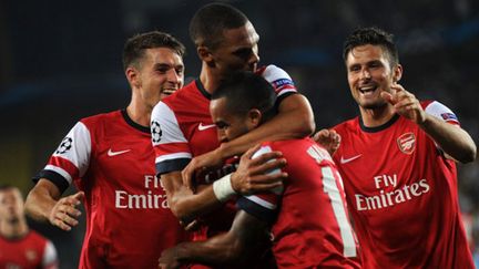 La joie des joueurs d'Arsenal après leur domination face à Fenerbahçe