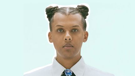 L'artiste belge Stromae sur les visuels de sa maison de disques en 2022. (MICHAEL FERIR)