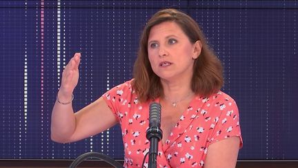 Roxana Maracineanu,&nbsp;ministre déléguée chargée des Sports, vendredi 23 juillet 2021 sur franceinfo (Radio France)