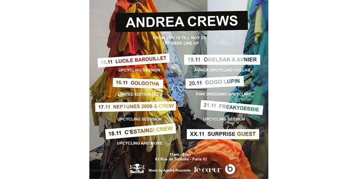 Flyer présentant les collectifs invités pour les 15 ans de Andrea Crews
 (Courtesy of Andrea Crews)