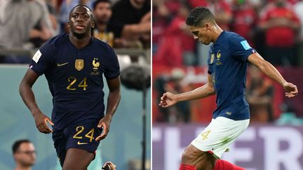 Ibrahima Konaté et Raphaël Varane sous les couleurs de l'équipe de France pendant la Coupe du monde 2022. (AFP)