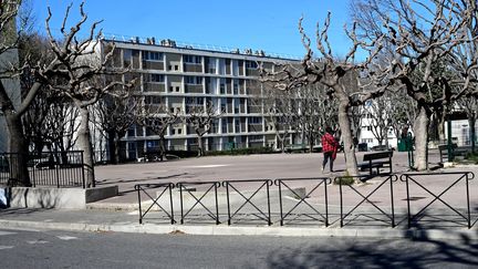 La cité du Castellas, à Marseille, où une fusillade a éclaté, dans la nuit du 2 au 3 avril 2023. (GEORGES ROBERT / MAXPPP)