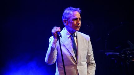 Le chanteur Alain Chamfort sur la scène du festival des Francopholies de La Rochelle, le 13 juillet 2019. (XAVIER LEOTY / AFP)