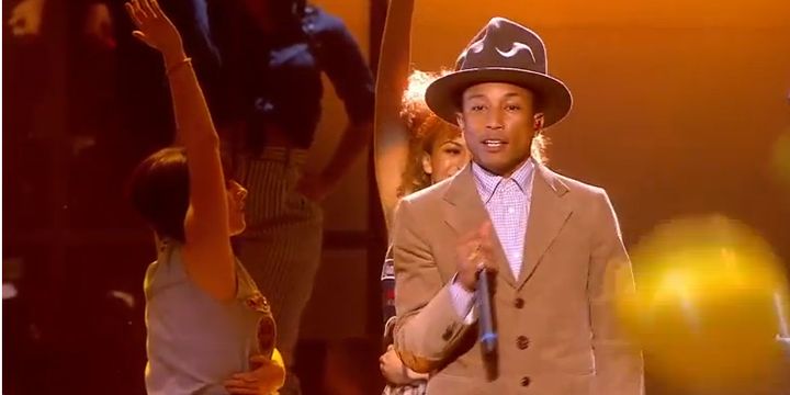 Pharrell Williams aux Brit Awards 2014.
 (Brit Awards)