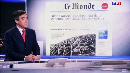 &nbsp; (François Fillon sur TF1 début novembre pour parler de l'affaire qui l'oppose à Jean-Pierre Jouyet © Maxppp)