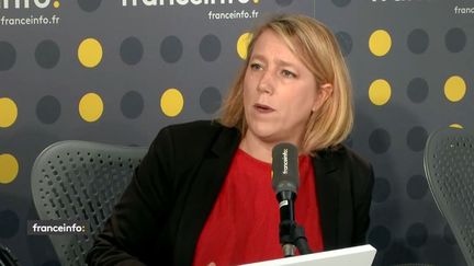 Danièle Simonnet, Paris councilor and national speaker of La France Insoumise, was the guest of franceinfo on Tuesday December 11.  (FRANCEINFO)