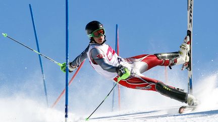 Deuxi&egrave;me prix cat&eacute;gorie "Sports en action" : Un comp&eacute;titeur lors d'une &eacute;preuve de slalom &agrave; Szczyrk (Pologne), le 24 mars 2013. (ANDRZEJ GRYGIEL / PAP)