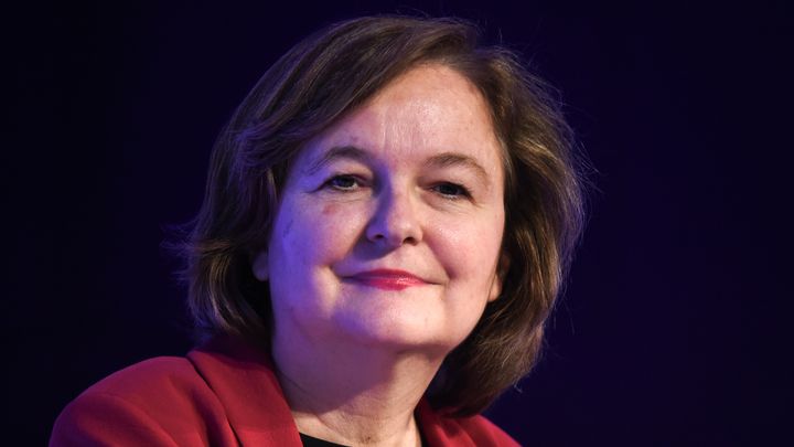 Nathalie Loiseau, tête de liste La République en marche, le 25 avril 2019 à Paris. (ERIC PIERMONT / AFP)