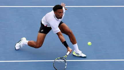 Le Français, Arthur Fils, au premier tour de l'US Open, le 29 août 2023. (MIKE STOBE / AFP)