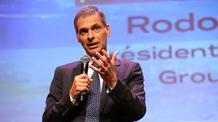 Rodolphe Saadé, boss of CFA CGM and the newspaper La Provence, in Marseille on September 13, 2023. (NICOLAS VALLAURI / MAXPPP)