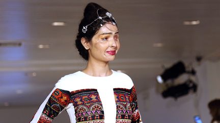 Reshma Qureshi au défilé FTL Moda, septembre 2016 à New York
 (TREVOR COLLENS / AFP)