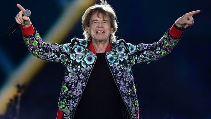 Mick Jagger en concert avec les Rolling Stones à l'Hippodrome ParisLongchamp, le 23 juillet 2022. (BERTRAND GUAY / AFP)