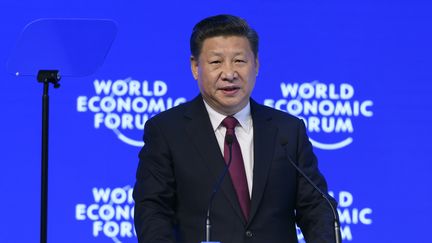 Xi Jinping, président de la Chine au Forum économique et social de Davos en Suisse, le 17 janvier 2017. (FABRICE COFFRINI / AFP)