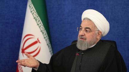 Le président iranien Hassan Rohani, à Téhéran, le 9 janvier 2021. (IRANIAN PRESIDENCY/HANDOUT / ANADOLU AGENCY / AFP)