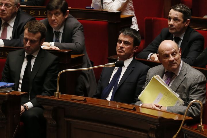 Le Premier ministre, Manuel Valls, &agrave; l'Assembl&eacute;e nationale (Paris), le 17 f&eacute;vrier 2015. (PATRICK KOVARIK / AFP)