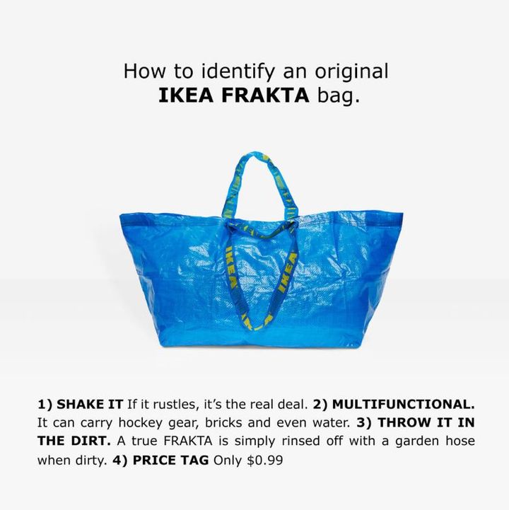 L'agence Acne a réalisé une campagne pour Ikea, afin de prendre en dérision le dernier sac lancé par la marqué Balenciaga. (ACNE)