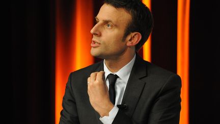 Emmanuel Macron s'exprime lors d'un &eacute;v&eacute;nement organis&eacute; &agrave; l'&eacute;cole T&eacute;l&eacute;com ParisTech, le 13 avril 2016. (PATRICE PIERROT / CITIZENSIDE / AFP)