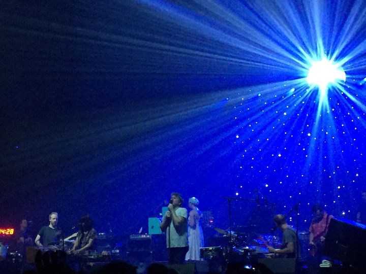 LCD Soundsystem sous la boule à facettes mercredi 13 septembre 2017 à l'Olympia.
 (Laure Narlian / Culturebox)