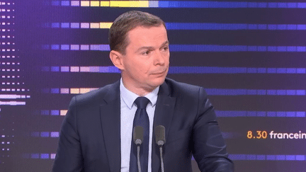 Olivier Dussopt, ministre du Travail, du Plein emploi et de l'Insertion, invité du 8h30 franceinfo le 17 octobre 2023. (FRANCEINFO)