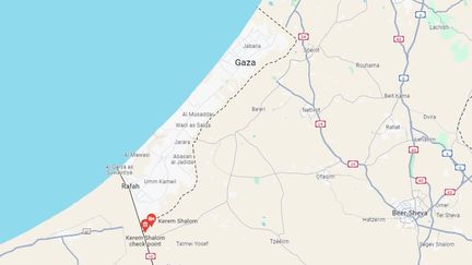 Le point de passage de Kerem Shalom (Israël), à la frontière avec la bande de Gaza.  (GOOGLE MAPS)