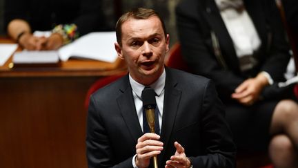 Le ministre délégué aux Comptes publics Olivier Dussopt, le 8 juillet 2020 à l'Assemblée nationale. (CHRISTOPHE ARCHAMBAULT / AFP)