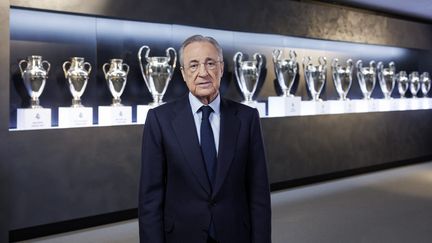 Florentino Perez, le président du Real Madrid, s'exprime au sujet de la Super Ligue suite à la décision de la CJUE, jeudi 21 décembre. (MAXPPP)