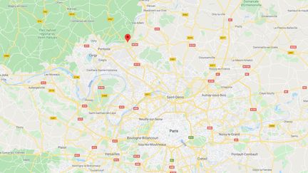 Un nouveau foyer d'infections a été identifié à Méry-sur-Oise (Val-d'Oise), à une trentaine de kilomètres de Paris. (GOOGLE MAPS)