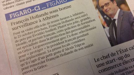 "Le Figaro" a publi&eacute; la br&egrave;ve en question dans son &eacute;dition du 19 octobre 2015. (SIMON GOURMELLET / FRANCETV INFO)