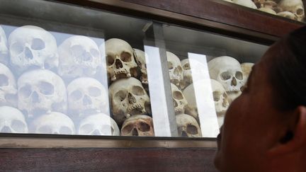 &nbsp; (Memorial des victimes tuées par les Khmers Rouges à Phnom Penh au Cambodge © Maxppp)