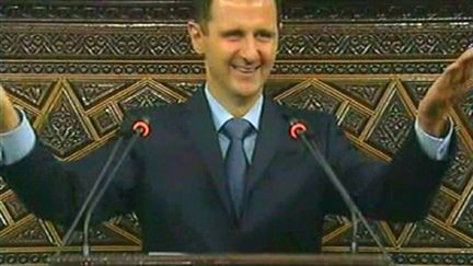 Le président Assad devant le parlement syrien (30/03/2011) (AFP/SYRIAN TV)