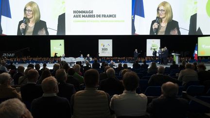 The auditorium of the 105th Congress of Mayors of France, November 21, 2023. (SERGE TENANI / HANS LUCAS)