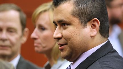 George Zimmerman apr&egrave;s l'annonce de son acquittement du meurtre du jeune Trayvon Martin, le 13 juillet 2013 &agrave; Sanford, en Floride (Etats-Unis). (GETTY IMAGES NORTH AMERICA)